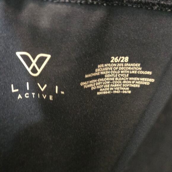 Lane Bryant Livi Active Black Pink Stripped Hiking Women's Leggings 26/28 - Picture 3 of 4